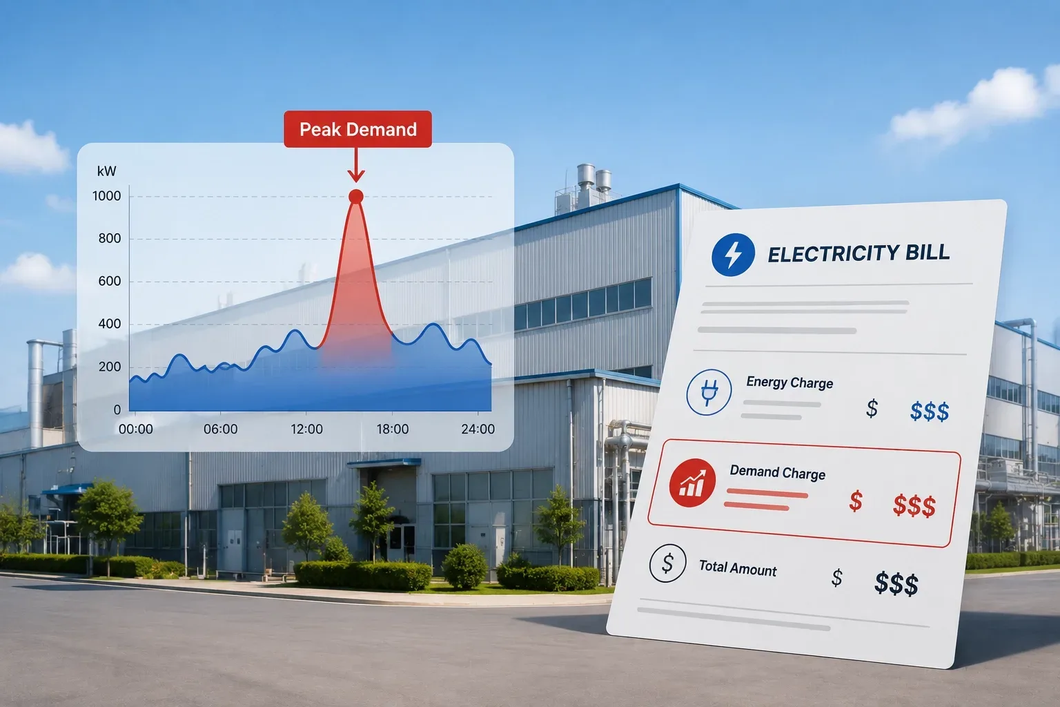 Commerci&euml;le faciliteit met hoge capaciteitstarieven tijdens piekverbruik van elektriciteit