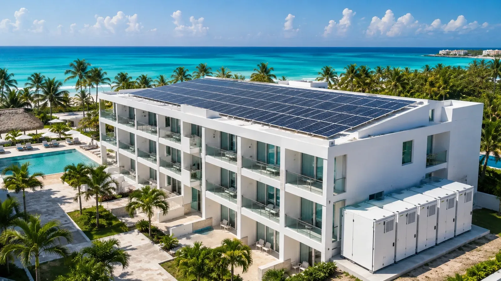 Hotel in Cuba dat zonnepanelen en batterij-energieopslag gebruikt voor betrouwbare stroom
