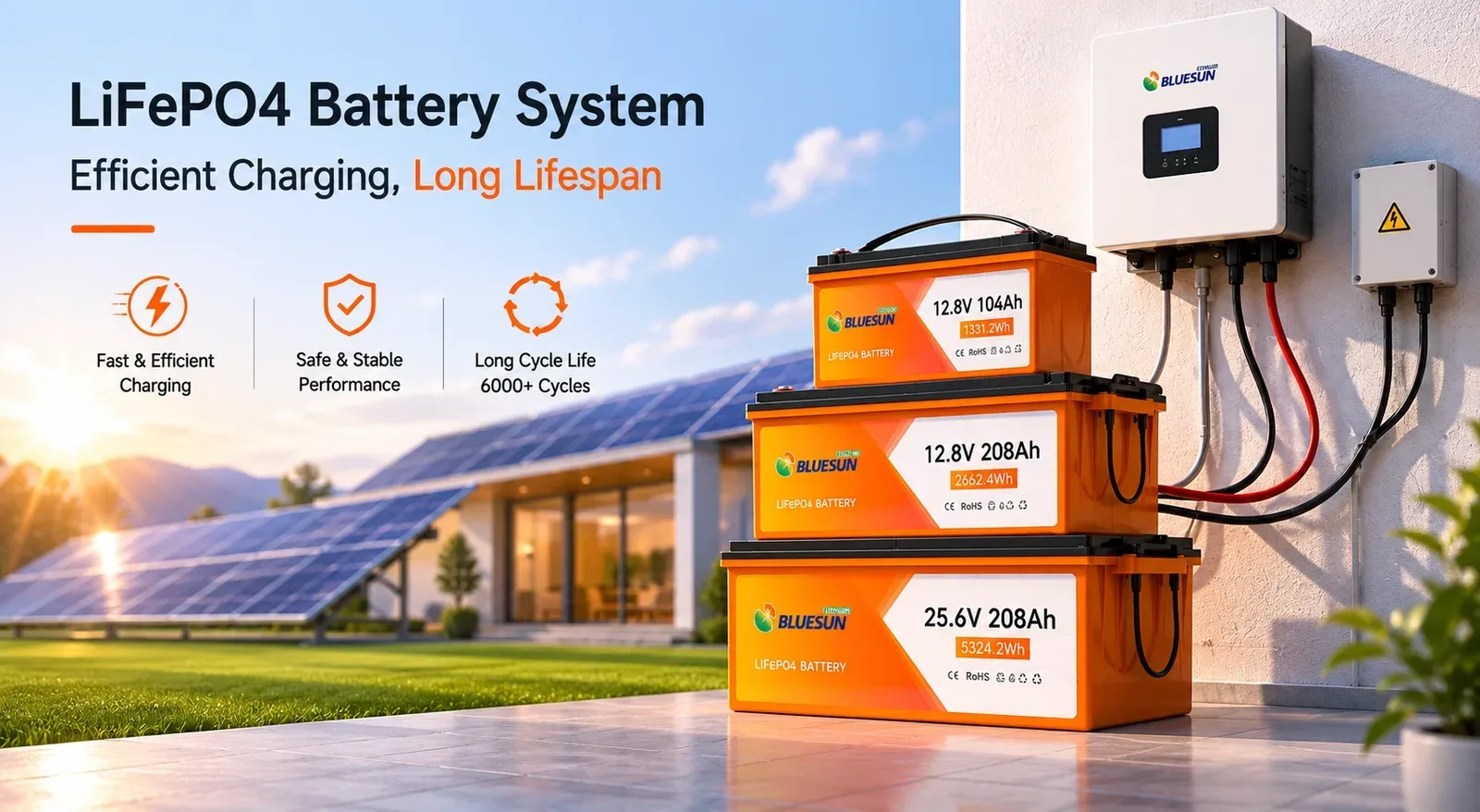 ระบบแบตเตอรี่ LiFePO4 ที่ออกแบบมาเพื่อการชาร์จที่มีประสิทธิภาพและอายุการใช้งานที่ยาวนาน