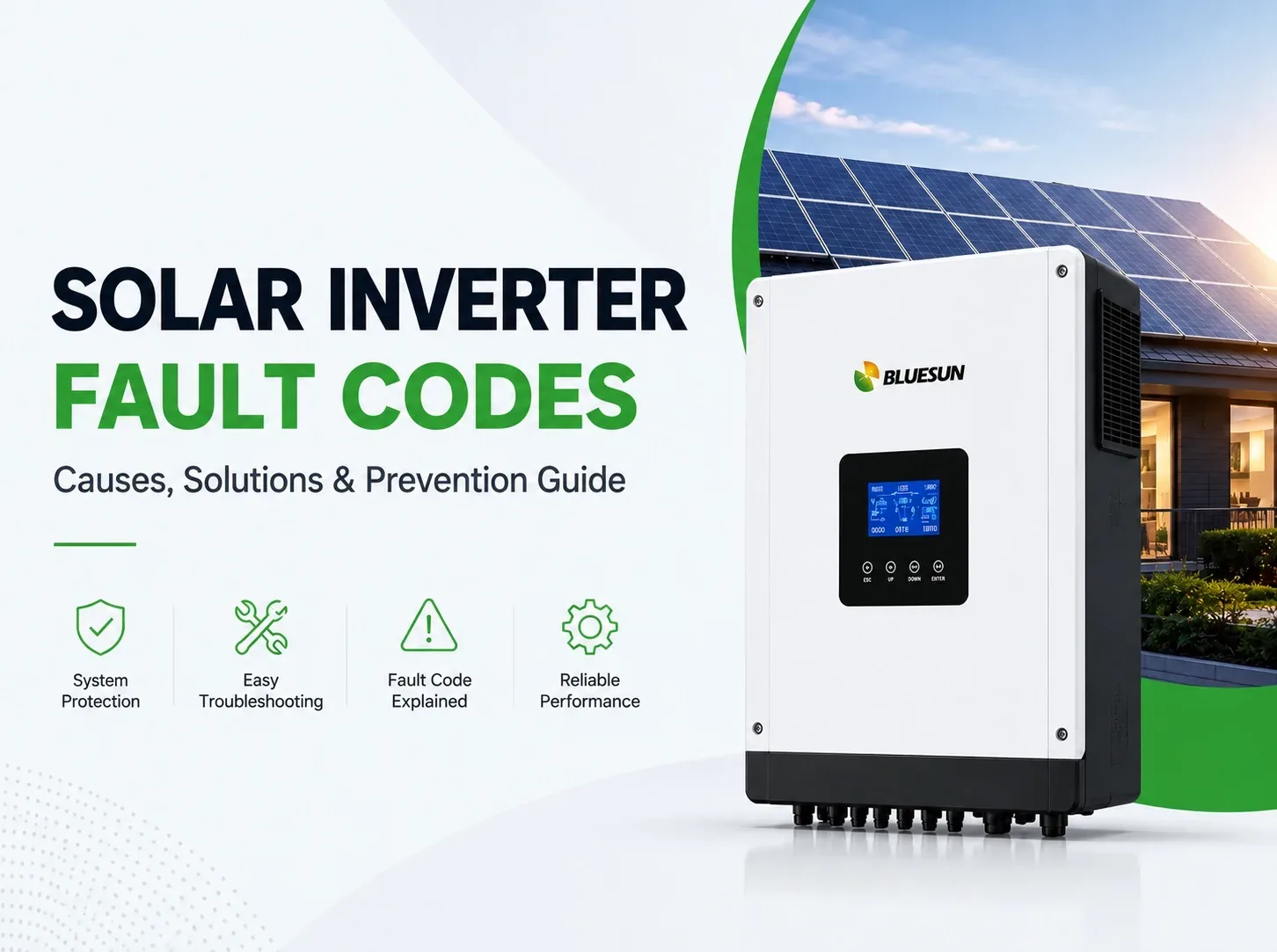 Solar inverter fault codes guide with troubleshooting solutions and hybrid inverter system