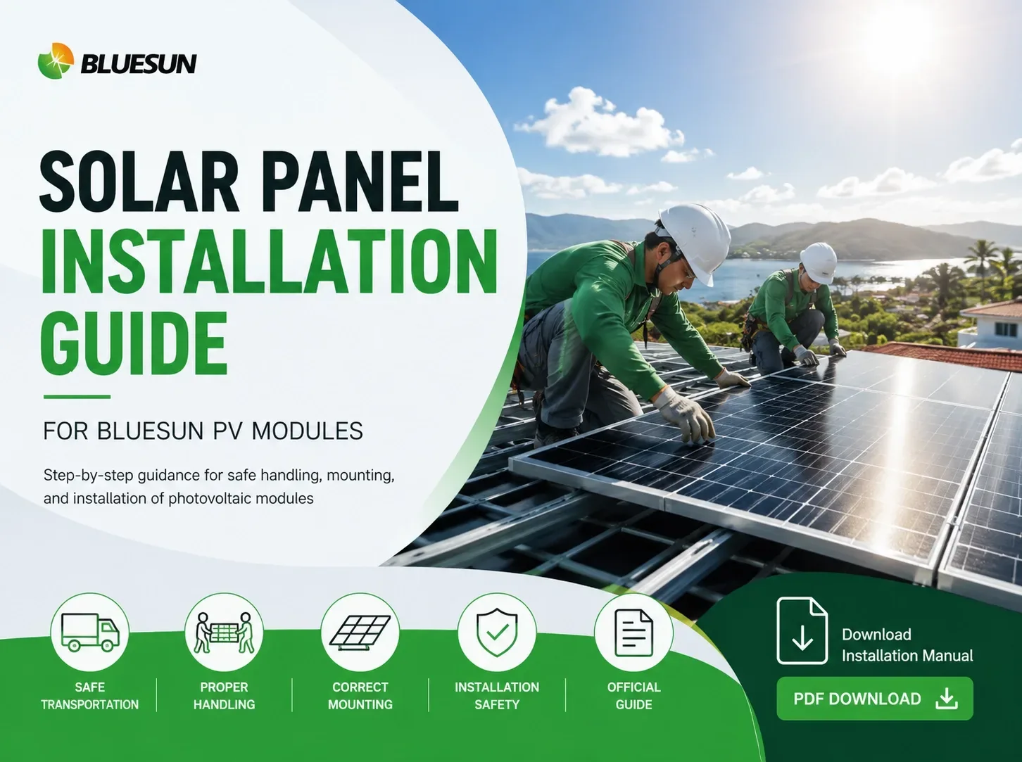 Solar panel installation guide for photovoltaic module mounting and rooftop solar system installation