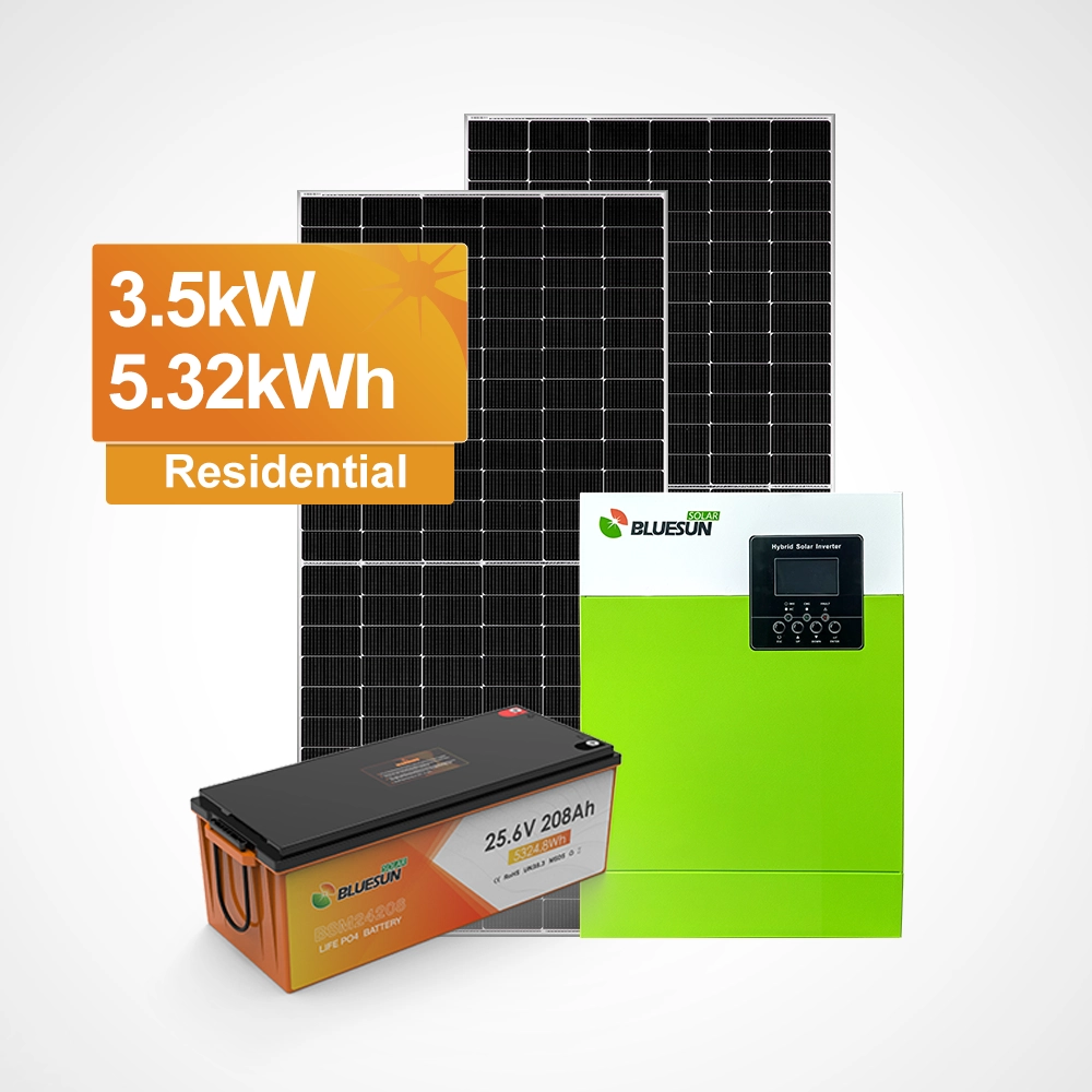 Sistema solar dom&eacute;stico de 3,5kW con bater&iacute;a de litio de 5kWh
