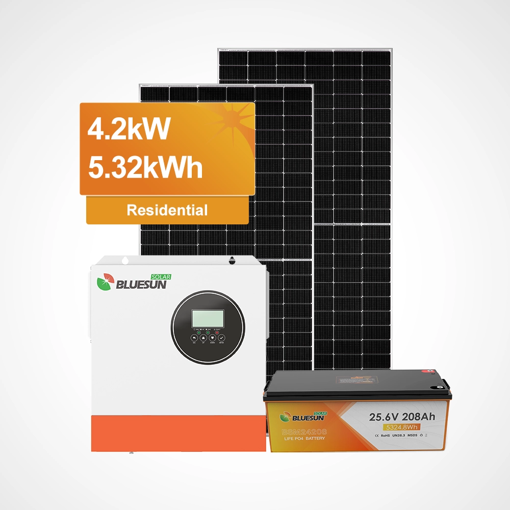 Sistema de energ&iacute;a solar de 4,2kW con bater&iacute;a de litio de 5,32kWh para uso residencial