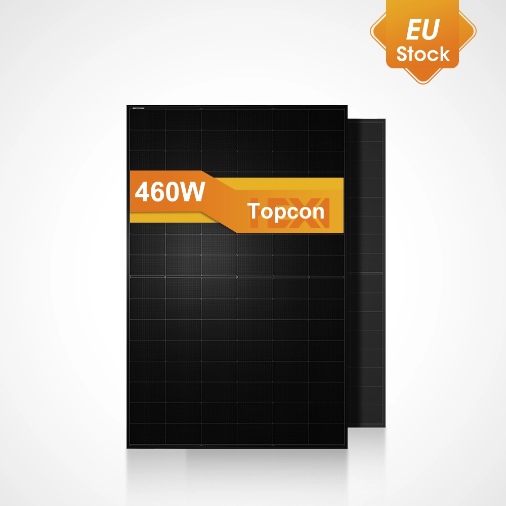 Panel solar TOPCon all-black de 460W para aplicaciones residenciales y comerciales