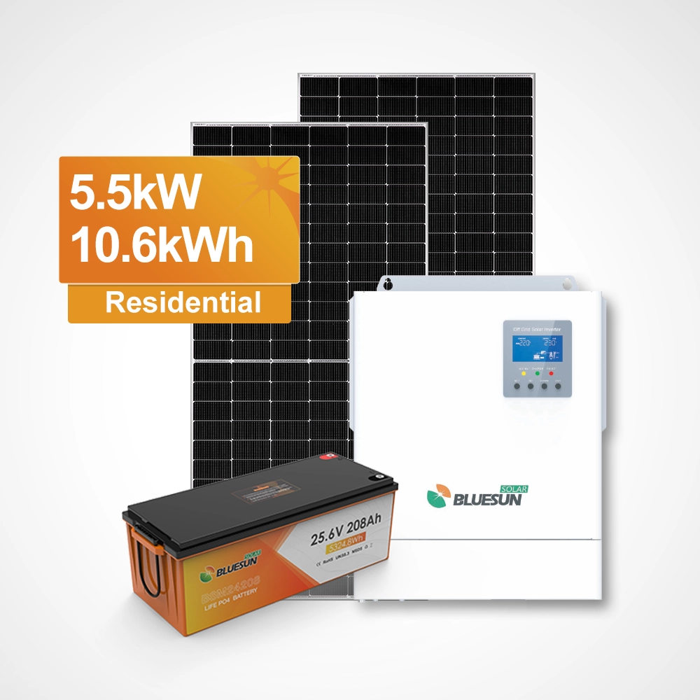 Sistema solar aislado de 5,5kW con bater&iacute;a LiFePO4