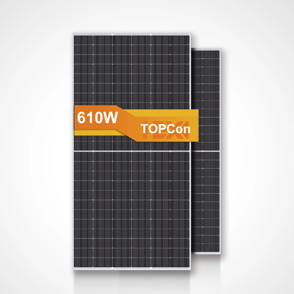Panel solar TOPCon tipo N bifacial de 610W para proyectos comerciales y a escala utility