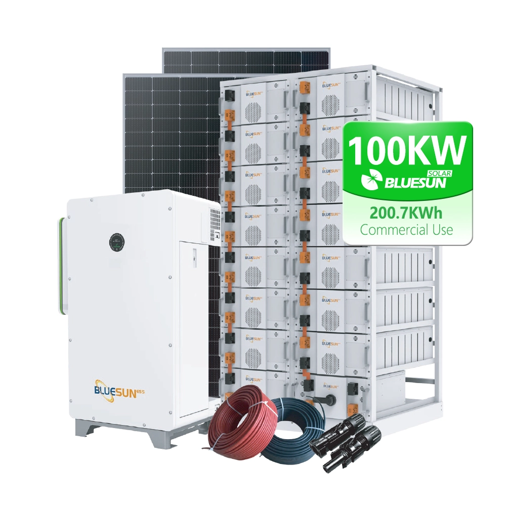 Sistema solar h&iacute;brido personalizado de uso comercial de 100kW 50kW con bater&iacute;a de litio de 200kWh