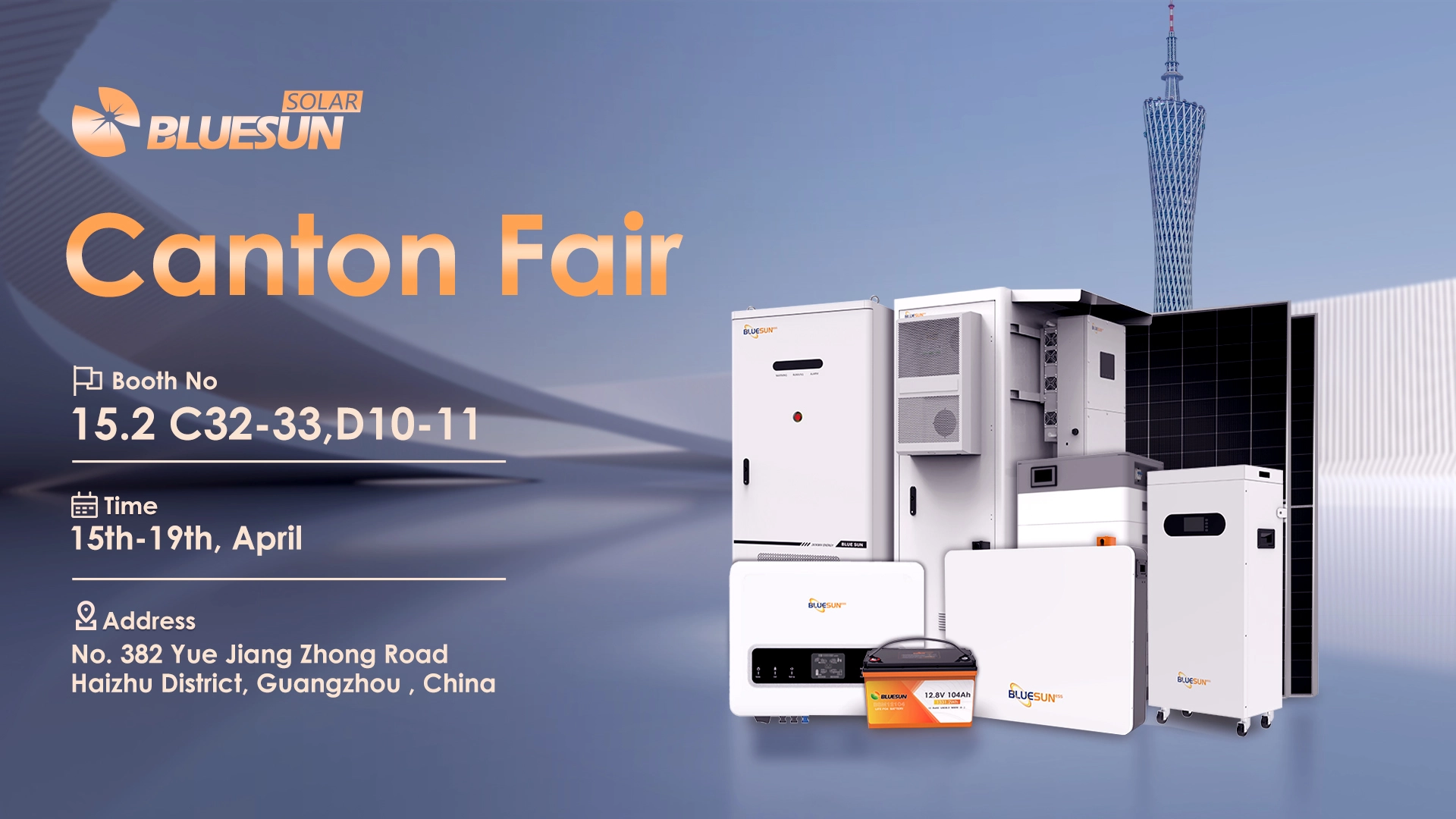 Bluesun Solar Invites You to Visit Us at Canton Fair 2026 (Booth 15.2C32-33, D10-11)
