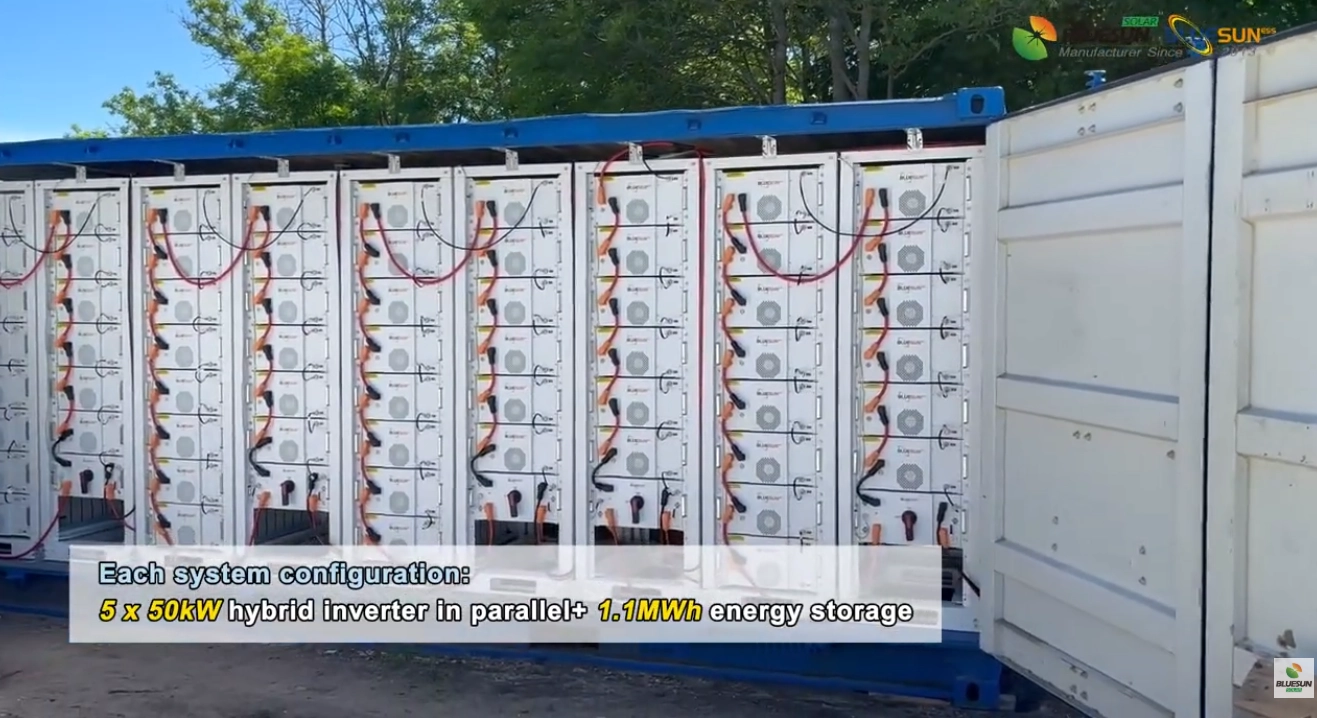 Estonia commercial energy storage project with 250kW hybrid inverters and 1.1MWh battery system
