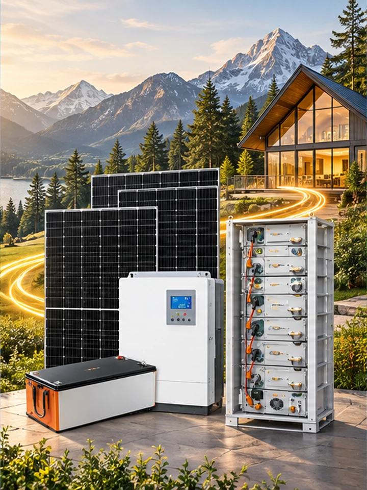 Sistema solar aislado de 4,2kW con bater&iacute;a de litio de 5,32kWh