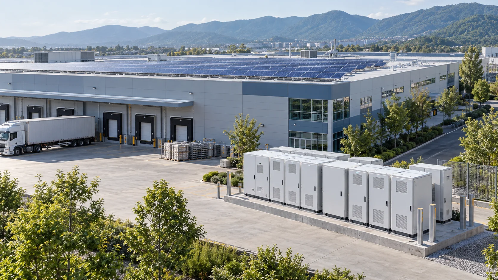 Factory & Manufacturing with solar and commercial energy storage