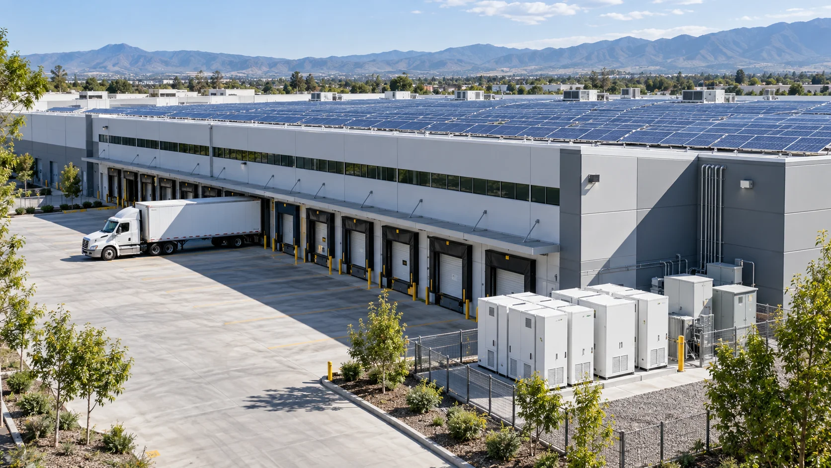 Warehouse & Logistics with solar and commercial energy storage