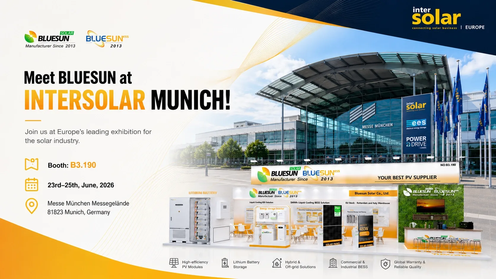 Meet Bluesun at Booth B3.190: Schedule Your Appointment at The Smarter E Europe 2026