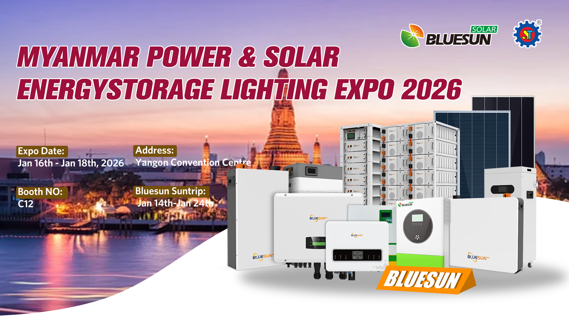 Official Invite: Join Bluesun at the 2026 Yangon Solar Expo (Booth C12)