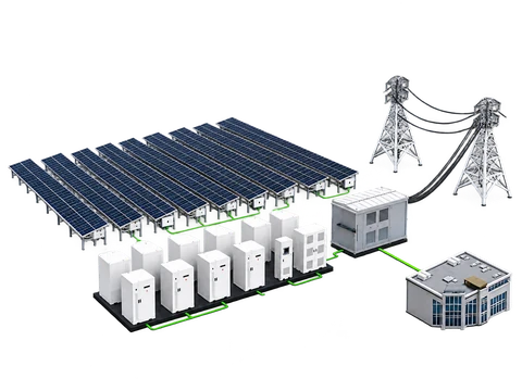 Bluesun 1MW 2MWh نظام تخزين طاقة مقترن بالتيار المتردد مع وحدات شمسية زرقاء