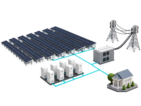 Bluesun 2MW 4.179MWh نظام تخزين طاقة مقترن بالتيار المتردد مع وحدات شمسية زرقاء