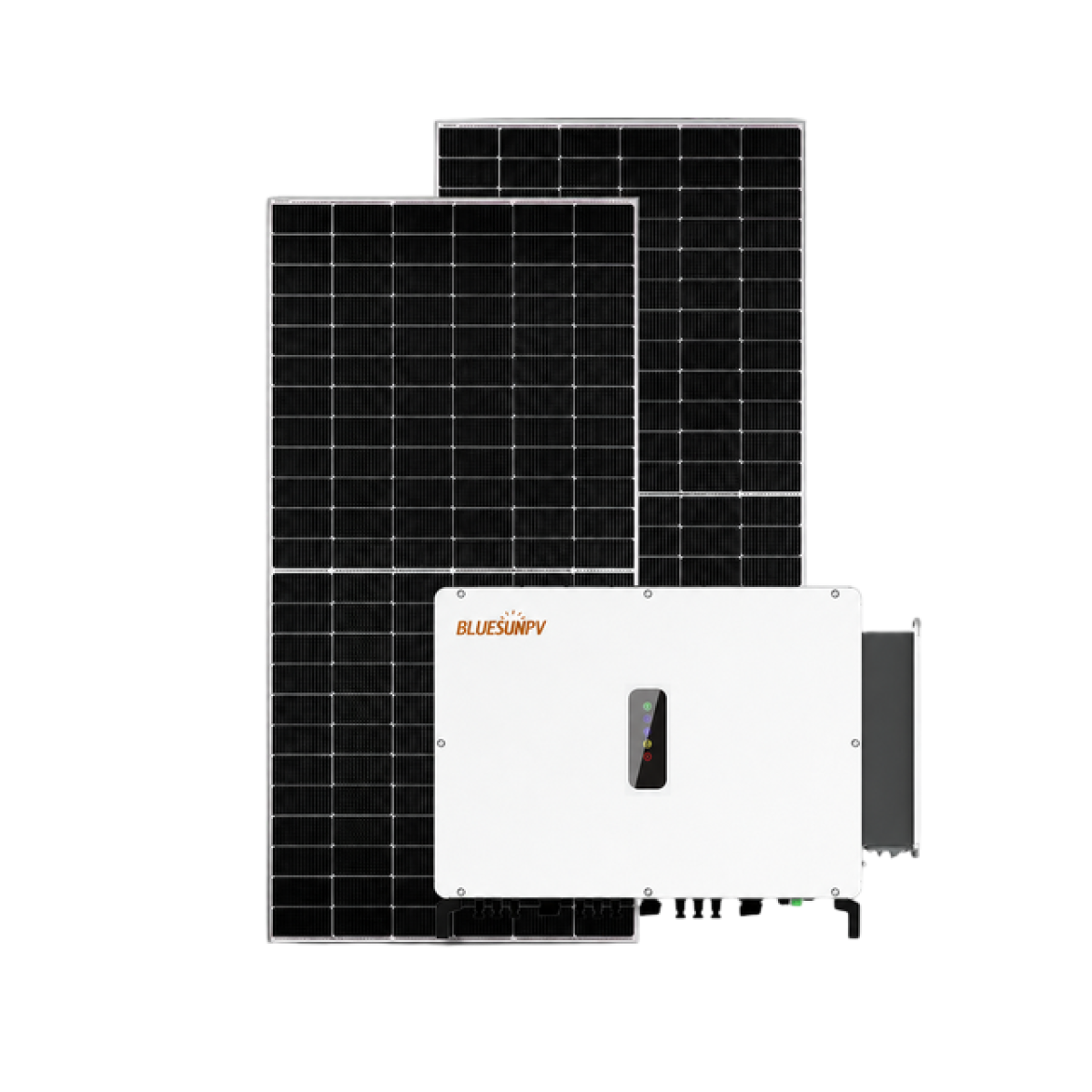 Syst&egrave;me solaire raccord&eacute; au r&eacute;seau Bluesun avec modules PV et onduleur BSM125K-B