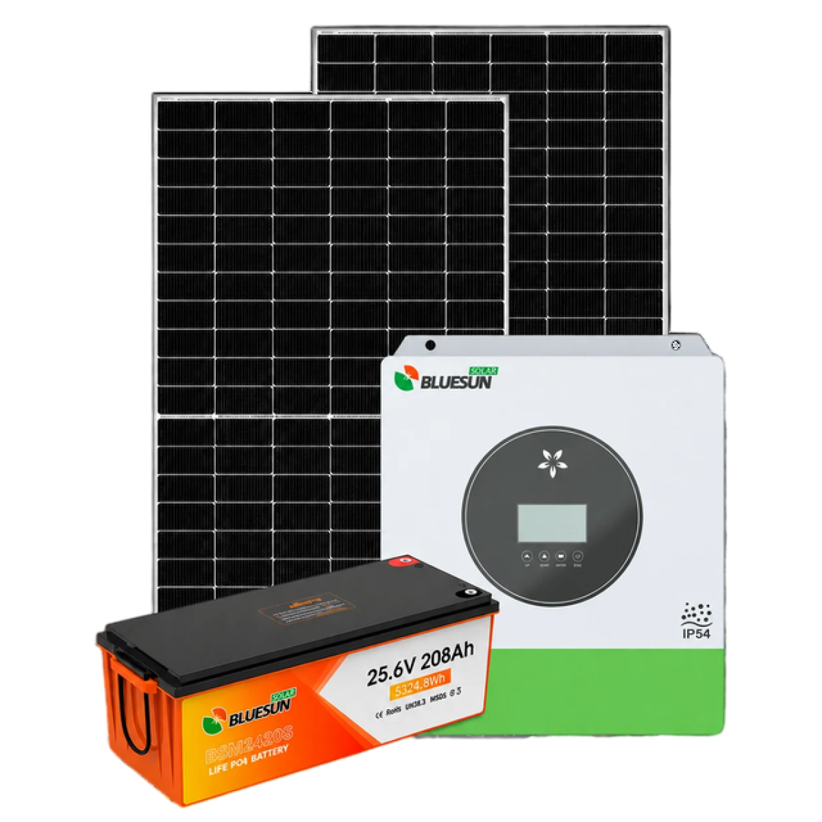 Bluesun 11kW netzunabh&auml;ngiges System mit Solarmodulen, Wechselrichter und Lithiumbatterie