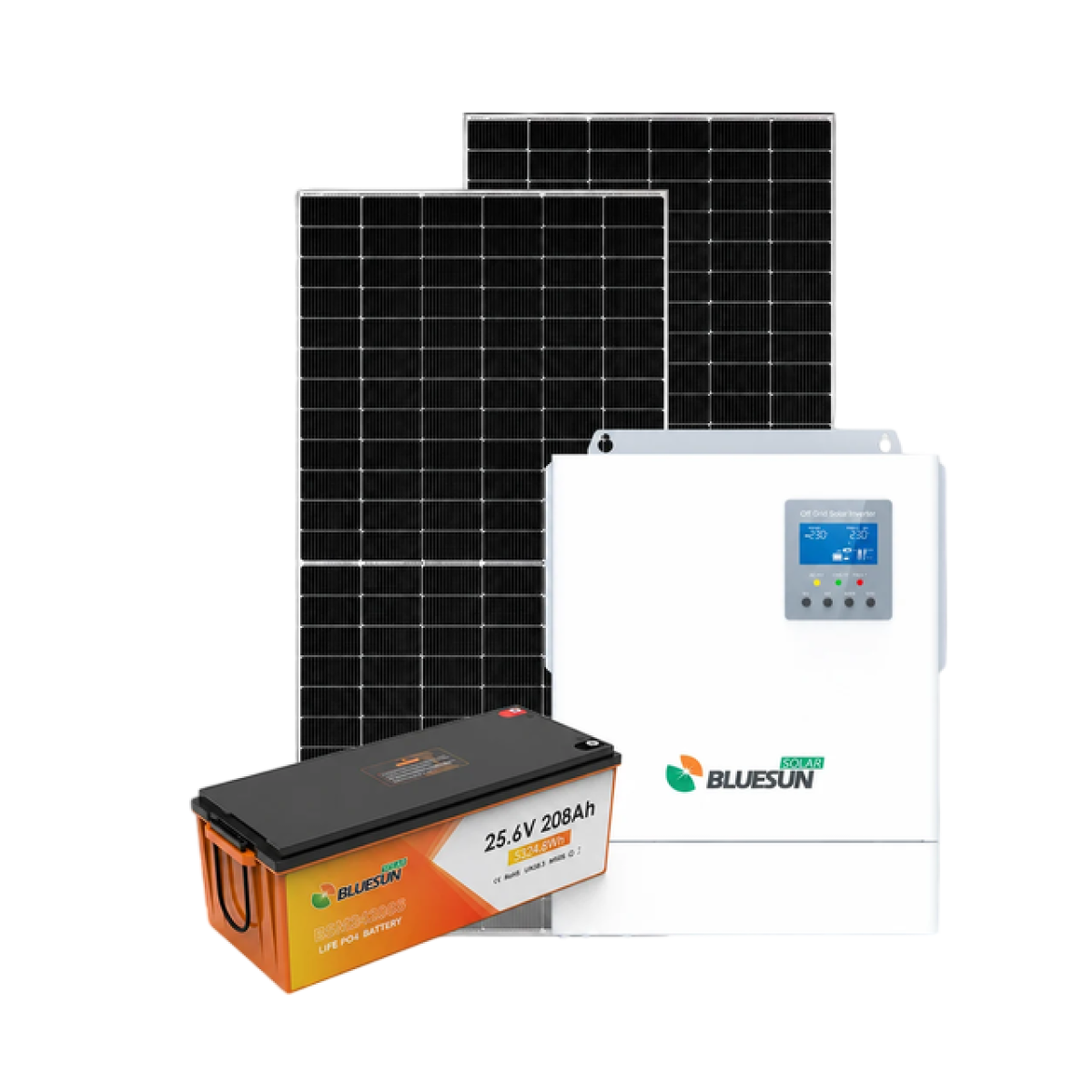 Bluesun 5.5kW Off-Grid-System mit Solarmodulen, Wechselrichter und Lithiumbatterie