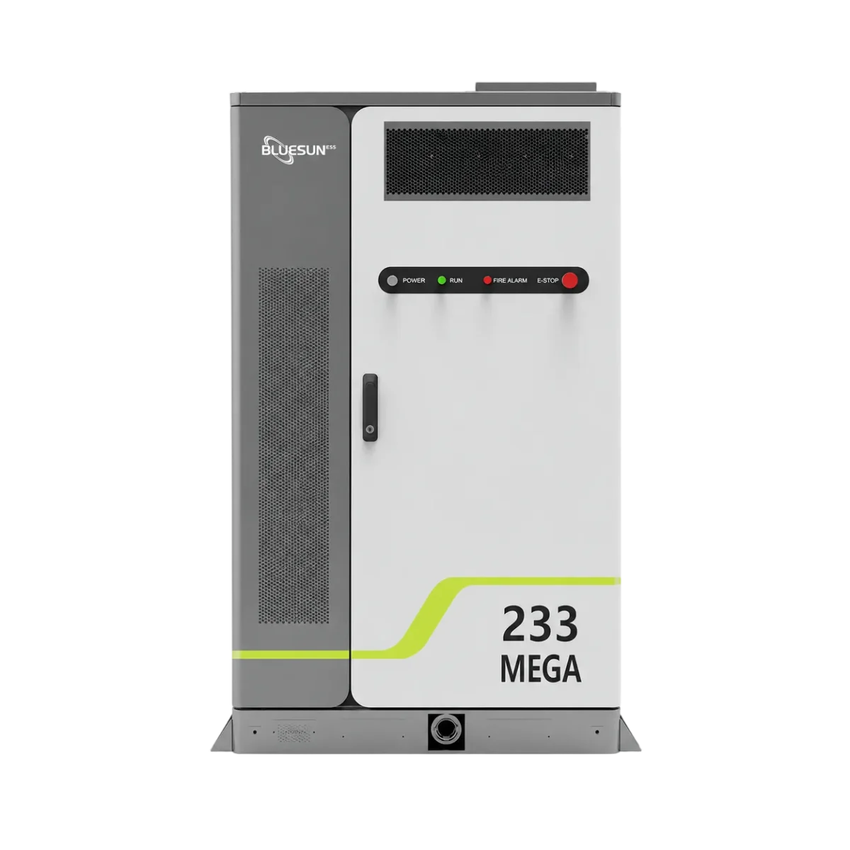 Bluesun 125kW 233kWh 液冷式蓄電キャビネット、正面図