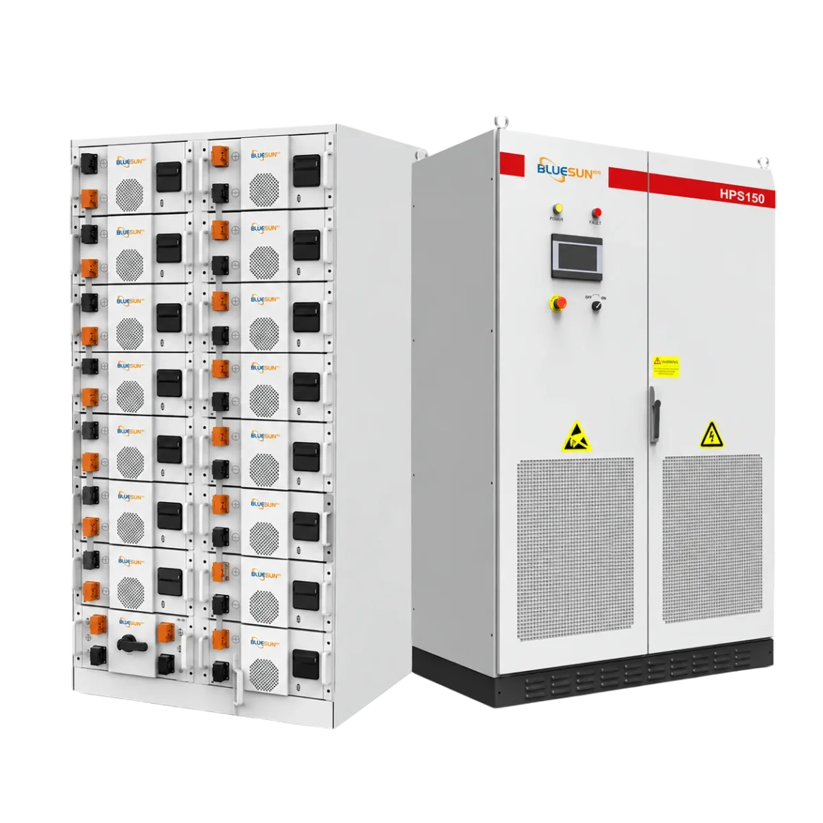 Bluesun US 150kW Energiespeichersystem mit Wechselrichterschrank und modularem Batterieschrank